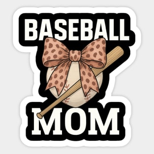Leopard Coquette Bow Baseball Mom Mother’s Day Gift Sticker